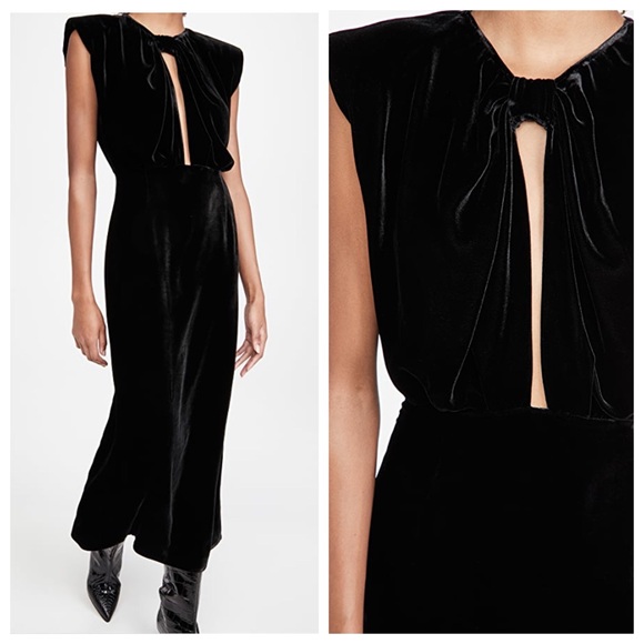 Magda Butrym Dresses & Skirts - Magda Butrym Cut Out Gown Velour with padded shoulders
